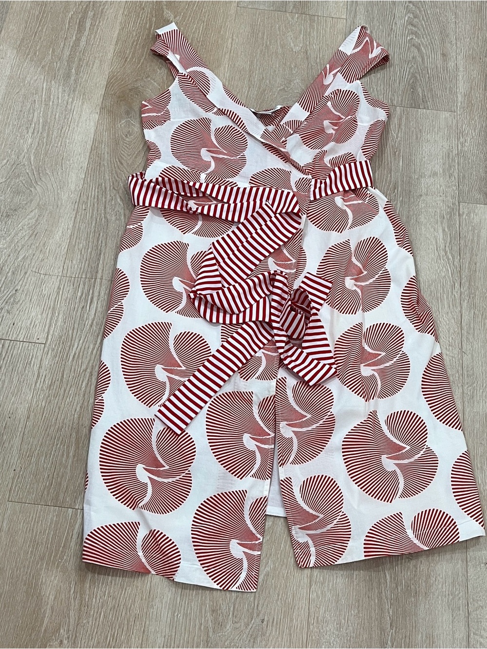 Diane Von Furstenberg Pink and White Graphic Wrap Dress with Striped Tie